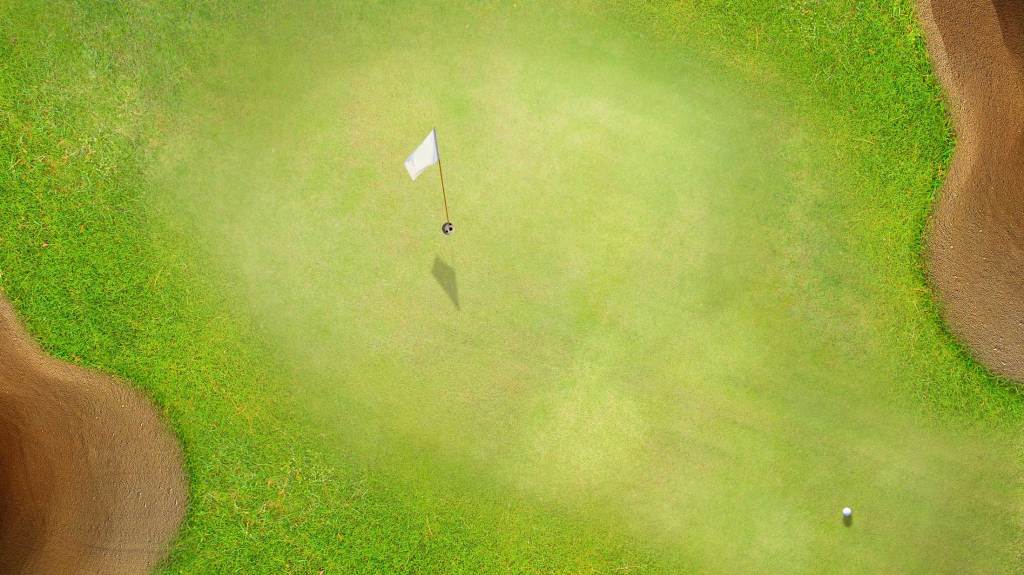 White flag on golf course